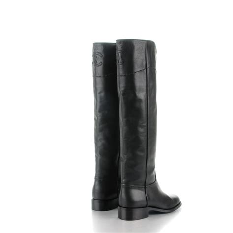 chanel ascot boots|CHANEL Calfskin Ascot Riding Boots 35.5 Black.